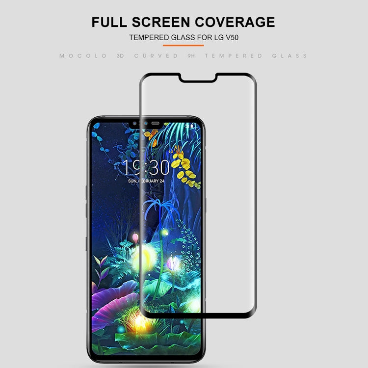 mocolo 0.33mm 9H 3D Curved Full Screen Tempered Glass Film for LG V50 ThinQ 5G (Black)