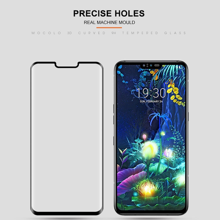 mocolo 0.33mm 9H 3D Curved Full Screen Tempered Glass Film for LG V50 ThinQ 5G (Black)