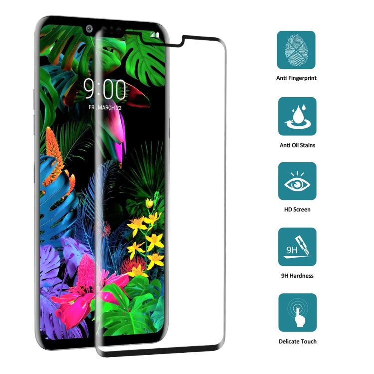 25 PCS 9H 3D Full Screen Tempered Glass Film for LG G8 ThinQ(Black)