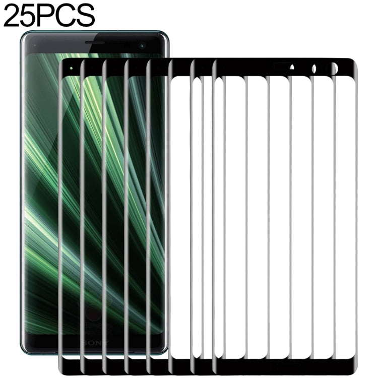 25 PCS 9H 3D Curved Full Screen Tempered Glass Film for Sony Xperia XZ3