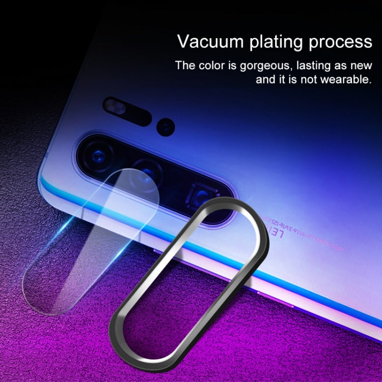 Scratchproof Mobile Phone Metal Rear Camera Lens Ring + Rear Camera Lens Protective Film Set for Huawei P30 Pro