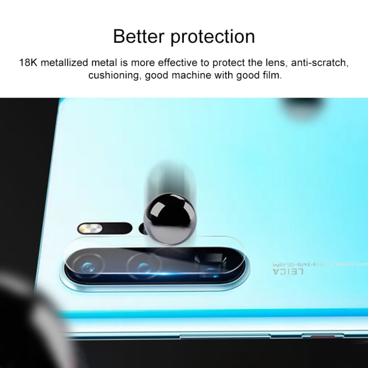 Scratchproof Mobile Phone Metal Rear Camera Lens Ring + Rear Camera Lens Protective Film Set for Huawei P30 Pro