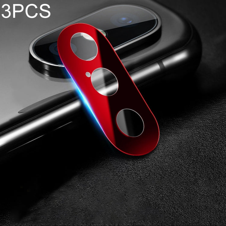3 PCS 10D Full Coverage Mobile Phone Metal Rear Camera Lens Protection Cover for iPhone XS Max / XS / X