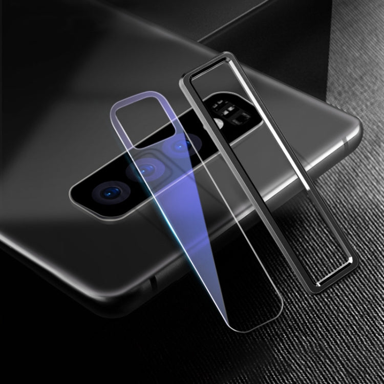 Scratchproof Mobile Phone Metal Rear Camera Lens Ring + Rear Camera Lens Tempered Protective Film Set for Samsung Galaxy S10