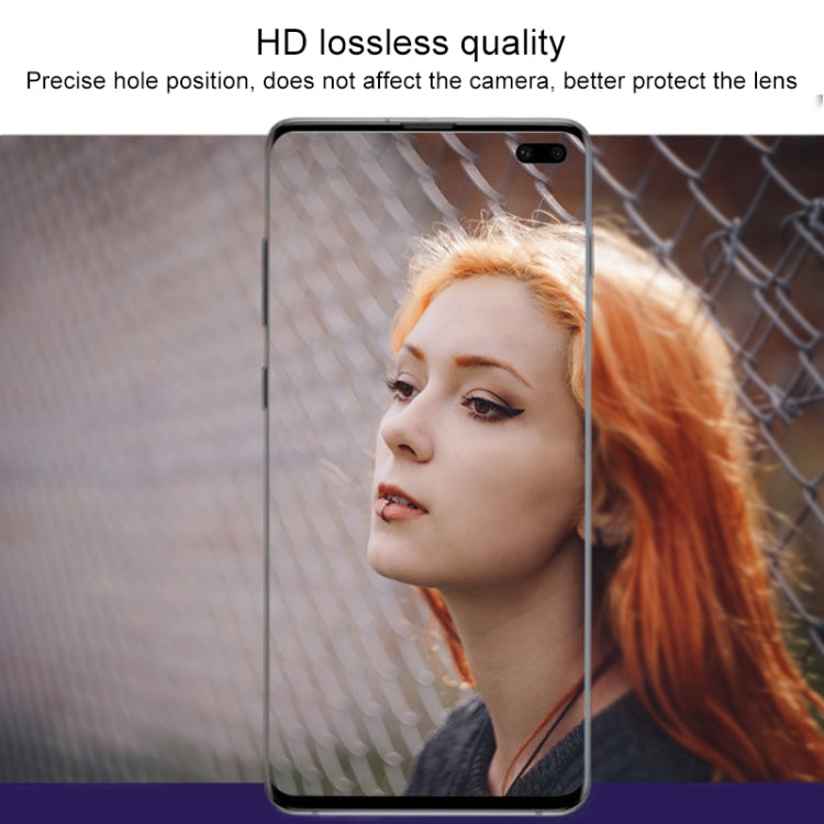 Scratchproof Mobile Phone Metal Rear Camera Lens Ring + Rear Camera Lens Tempered Protective Film Set for Samsung Galaxy S10+