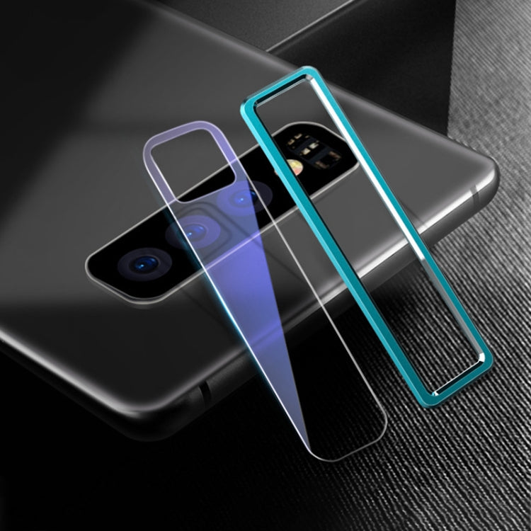 Scratchproof Mobile Phone Metal Rear Camera Lens Ring + Rear Camera Lens Tempered Protective Film Set for Samsung Galaxy S10+