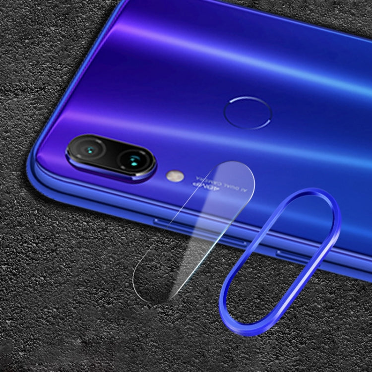 Scratchproof Mobile Phone Metal Rear Camera Lens Ring + Rear Camera Lens Tempered Protective Film Set for Xiaomi Redmi Note 7