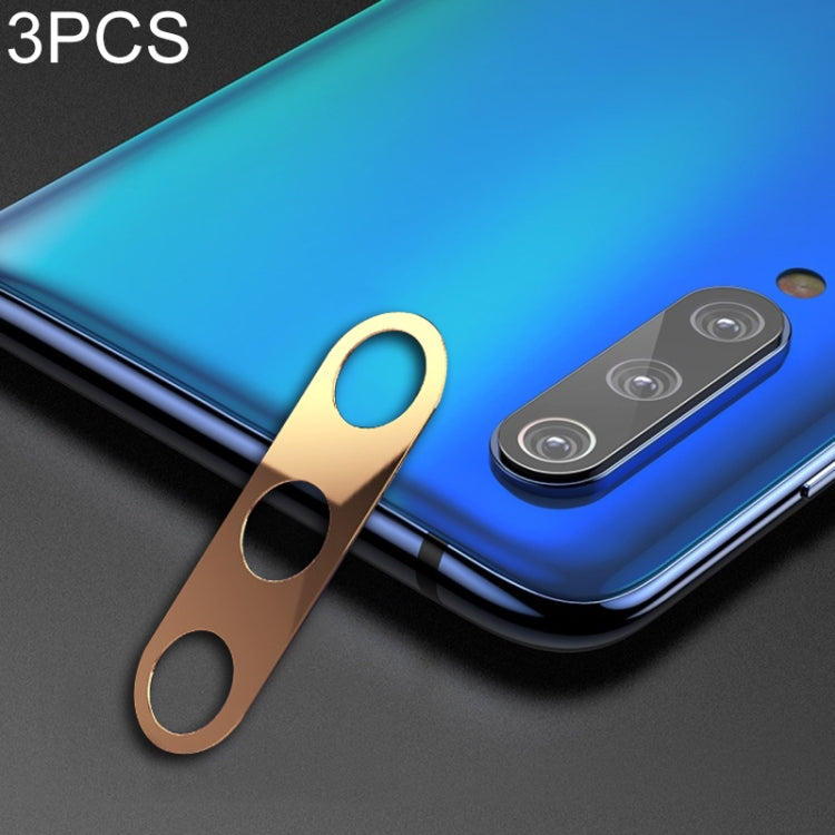 3 PCS 10D Full Coverage Mobile Phone Metal Rear Camera Lens Protection Ring Cover for Xiaomi Mi 9