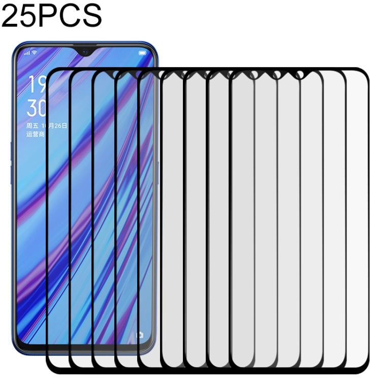 25 PCS For OPPO A5 / A9 (2020) / A56 5G Full Glue Full Cover Screen Protector Tempered Glass Film