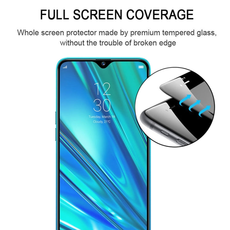 For OPPO Realme 5 Pro Full Glue Full Cover Screen Protector Tempered Glass Film