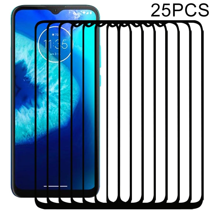 For Motorola Moto G8 Power Lite 25 PCS Full Glue Full Screen Tempered Glass Film