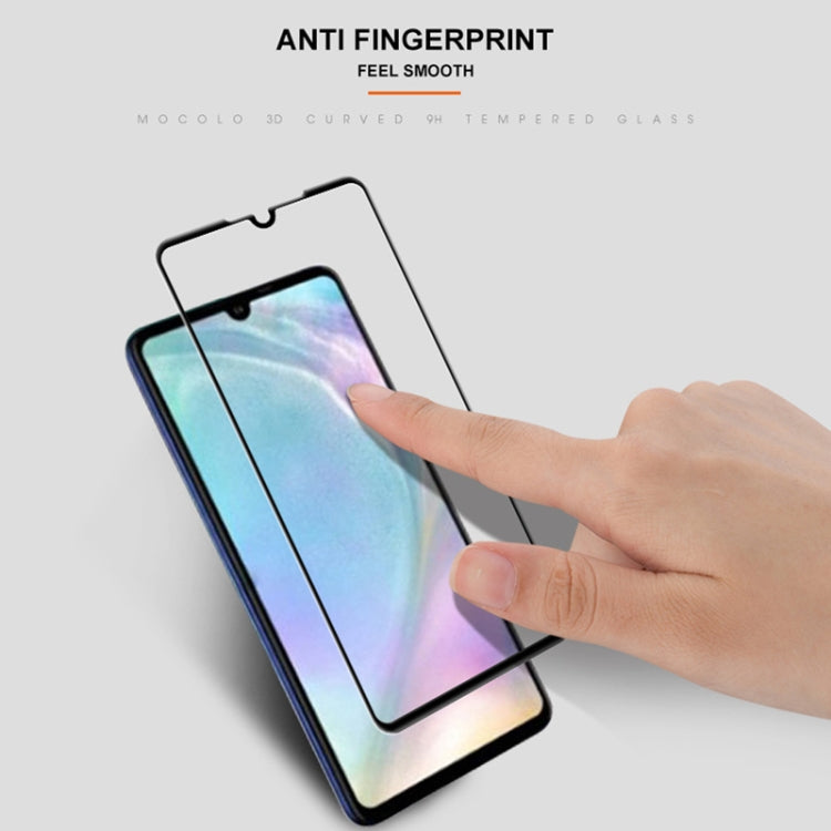 mocolo 0.33mm 9H 3D Full Glue Curved Full Screen Tempered Glass Film for Huawei P30 (Black)