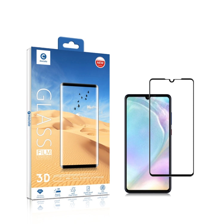 mocolo 0.33mm 9H 3D Full Glue Curved Full Screen Tempered Glass Film for Huawei P30 (Black)
