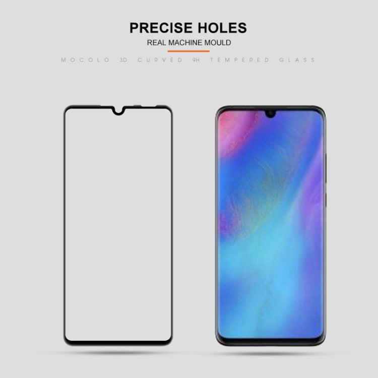 mocolo 0.33mm 9H 3D Full Glue Curved Full Screen Tempered Glass Film for Huawei P30 Lite (Black)