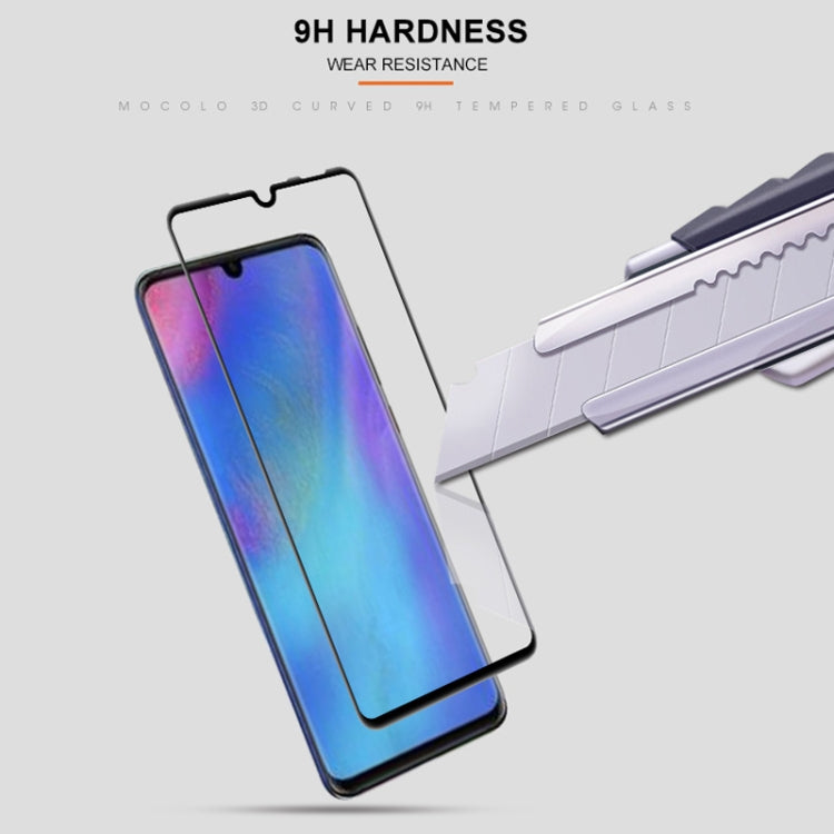 mocolo 0.33mm 9H 3D Full Glue Curved Full Screen Tempered Glass Film for Huawei P30 Lite (Black)