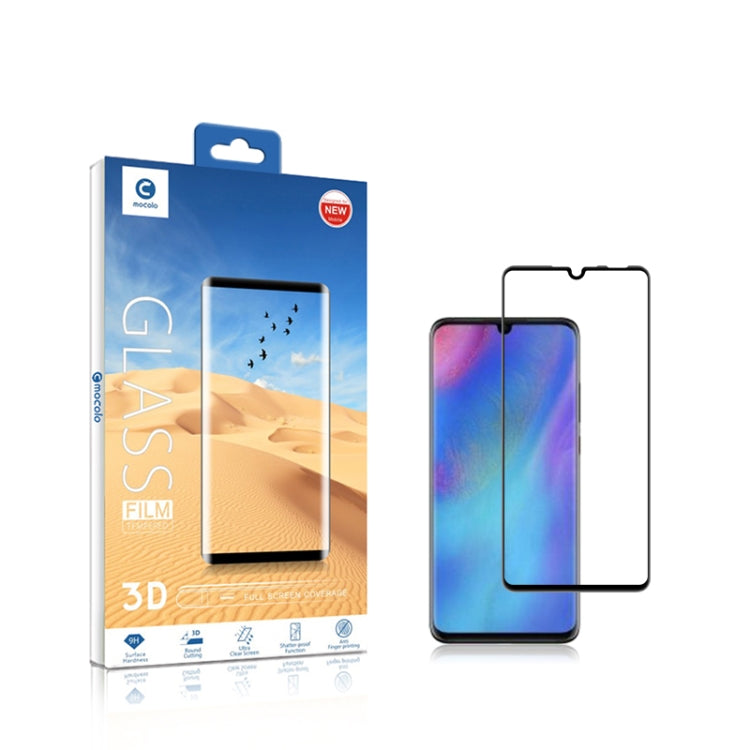 mocolo 0.33mm 9H 3D Full Glue Curved Full Screen Tempered Glass Film for Huawei P30 Lite (Black)