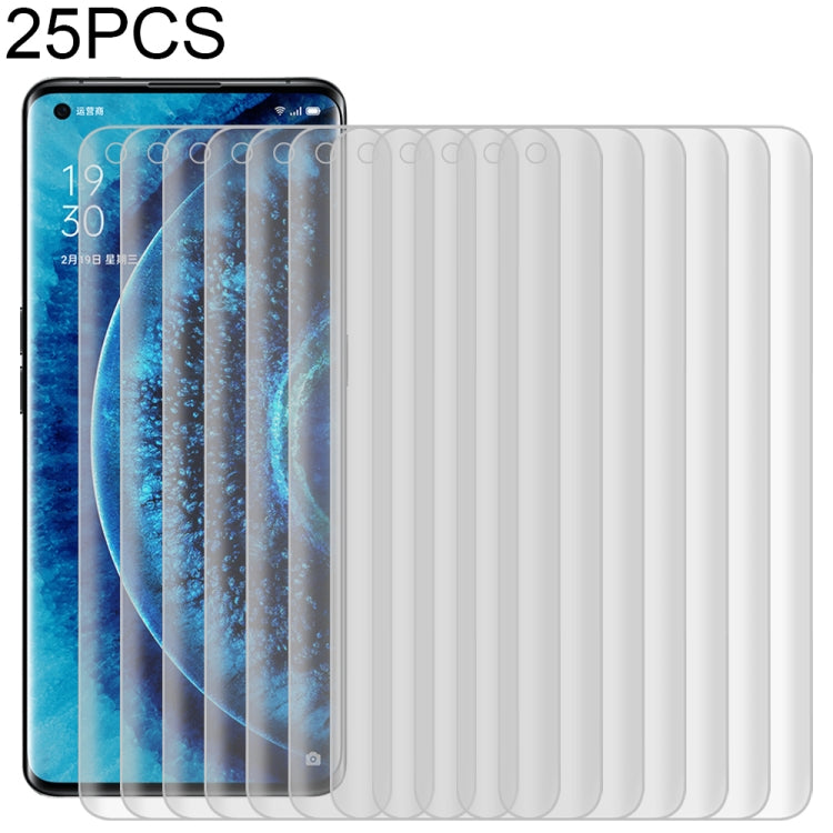 25 PCS For OPPO Find X2 Pro 9H HD 3D Curved Edge Tempered Glass Film