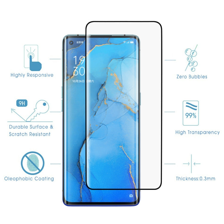 For OPPO Reno3 Pro 9H HD 3D Curved Edge Tempered Glass Film