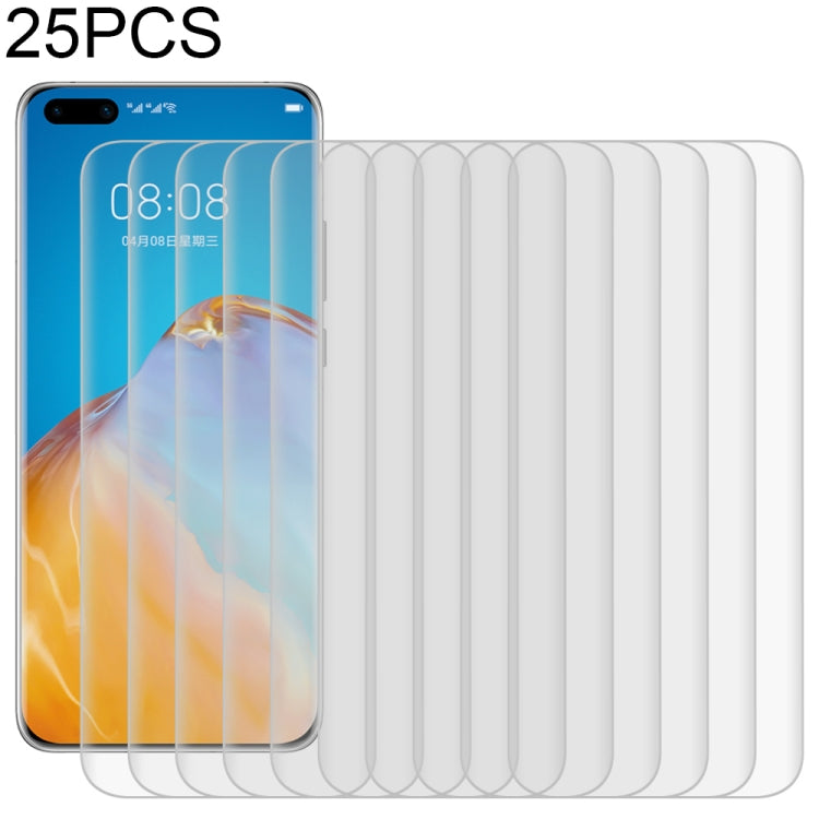 25 PCS For Huawei P40 Pro 9H HD 3D Curved Edge Tempered Glass Film