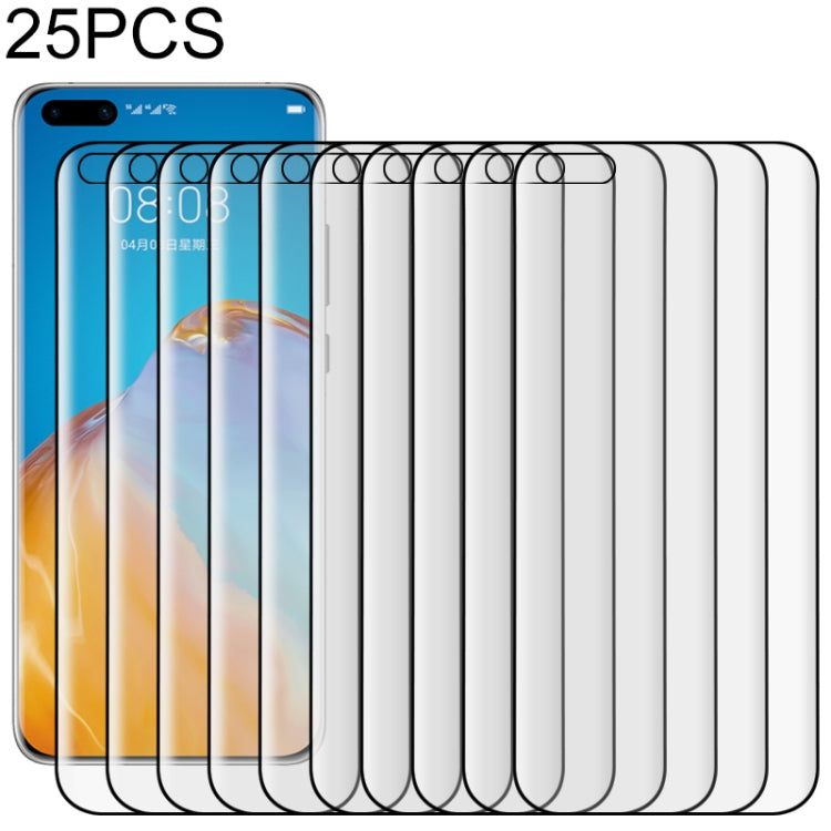 25 PCS For Huawei P40 Pro 9H HD 3D Curved Edge Tempered Glass Film