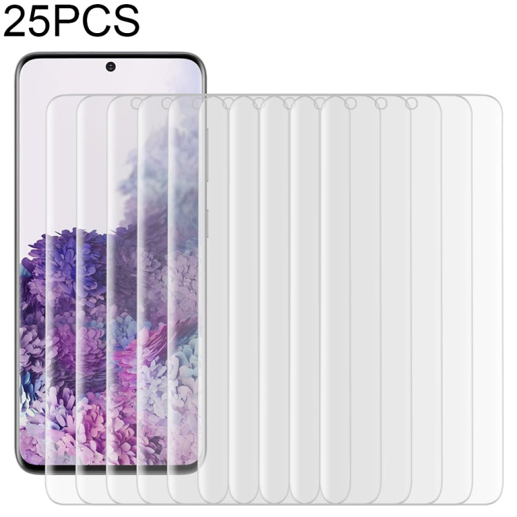 25 PCS For Galaxy S20 9H HD 3D Curved Edge Tempered Glass Film (Transparent)
