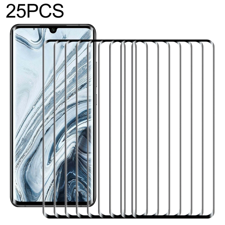 25 PCS For Xiaomi Mi Note 10 Pro 9H HD 3D Curved Edge Tempered Glass Film