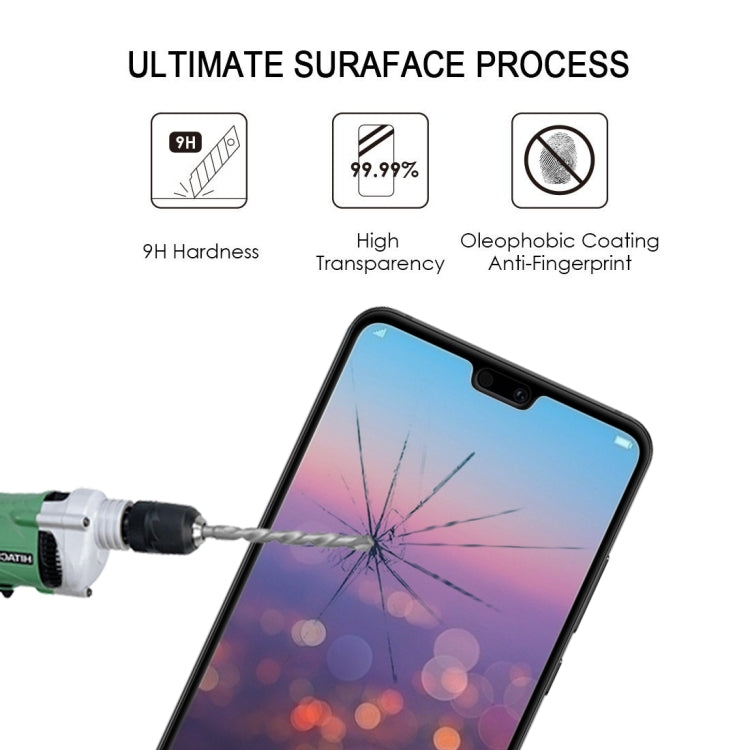 2 PCS 9H Silk Print Full Screen Tempered Glass Film for Huawei P20