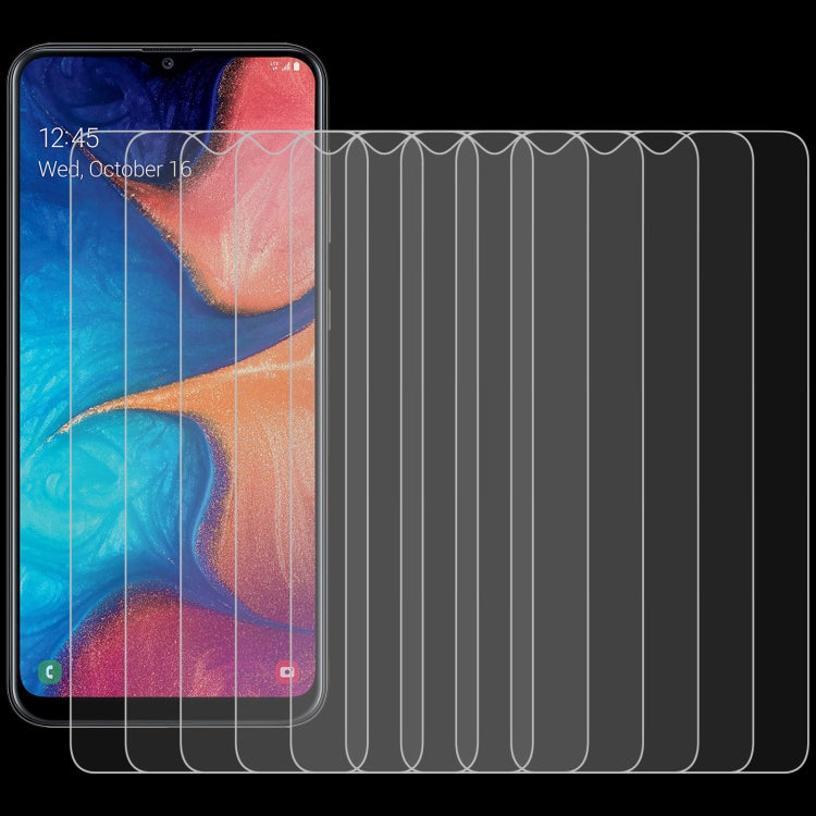 For Samsung Galaxy A20 10 PCS 0.26mm 9H 2.5D Tempered Glass Film