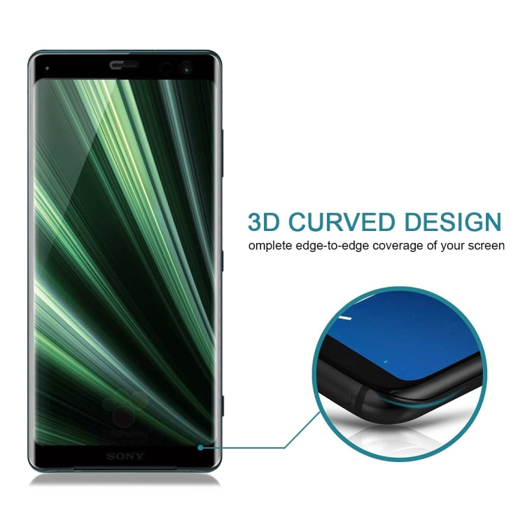 9H 3D Curved Full Screen Tempered Glass Film for Sony Xperia XZ3(Black)