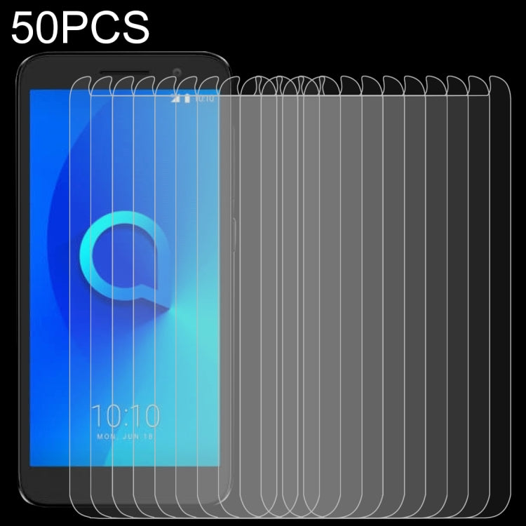 50 PCS 0.26mm 9H 2.5D Tempered Glass Film for Alcatel 1 5033