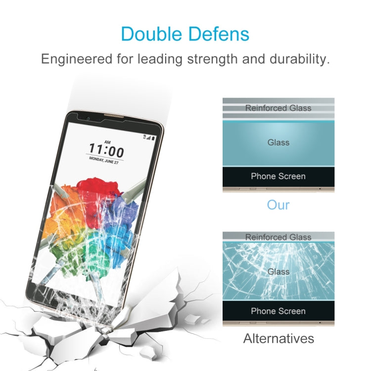 100 PCS 0.26mm 9H 2.5D Tempered Glass Film for LG Stylo 2 Plus / K550