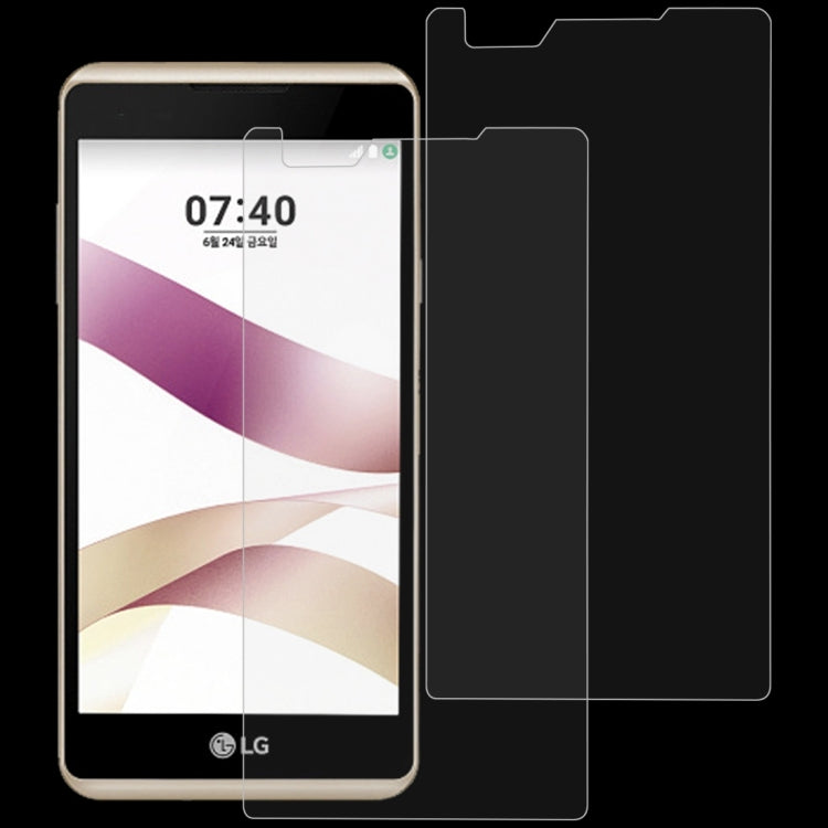 2 PCS 0.26mm 9H 2.5D Tempered Glass Film for LG X Skin