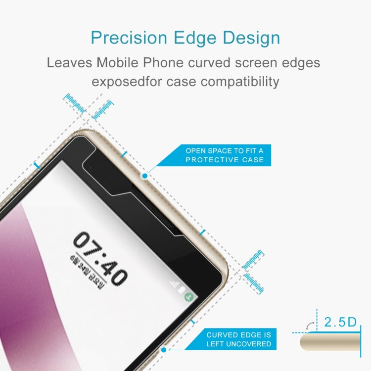 10 PCS 0.26mm 9H 2.5D Tempered Glass Film for LG X Skin
