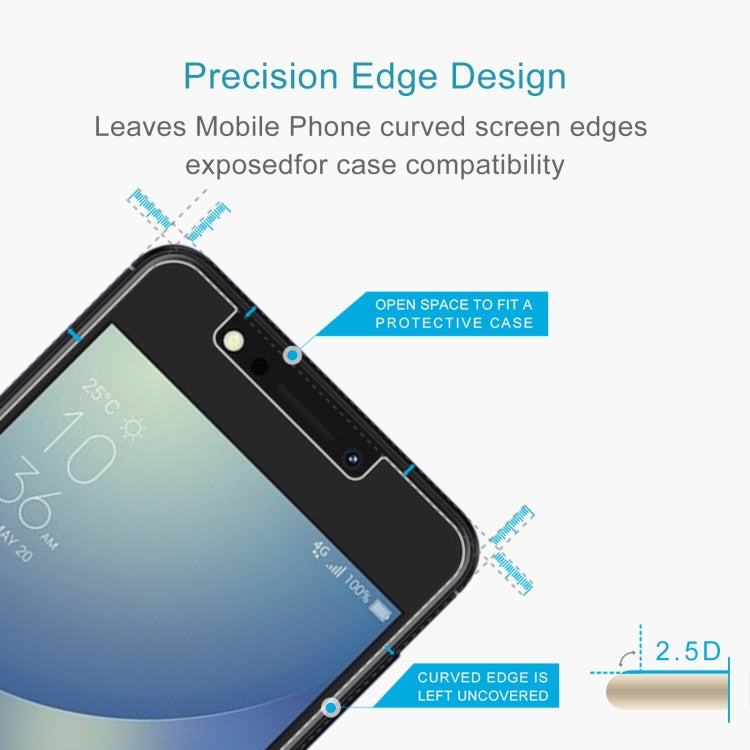 2 PCS 0.26mm 9H 2.5D Tempered Glass Film for Asus Zenfone 4 Max (ZC520KL)