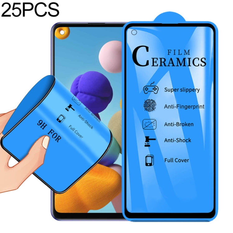 For Samsung Galaxy A21s 25pcs 2.5D Full Glue Full Cover Ceramics Film