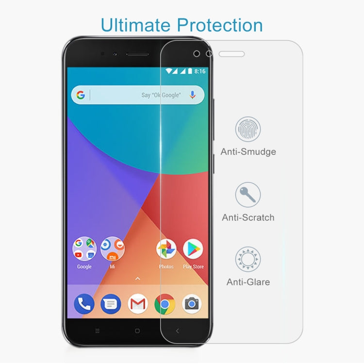 2 PCS 0.26mm 9H 2.5D Tempered Glass Film for Xiaomi Mi A1