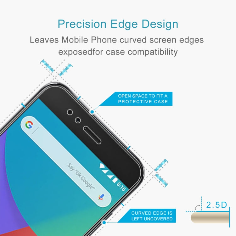 100 PCS 0.26mm 9H 2.5D Tempered Glass Film for Xiaomi Mi A1