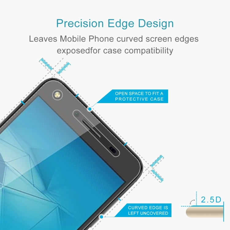 100 PCS 0.26mm 9H 2.5D Tempered Glass Film for Huawei Honor 5
