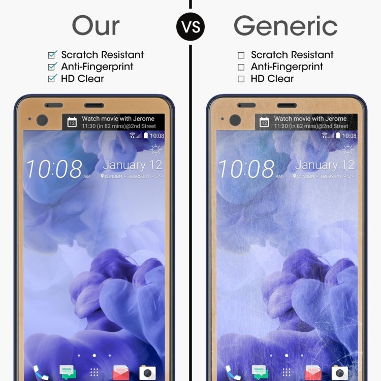 For HTC U Ultra 0.3mm 9H Surface Hardness 2.5D Curved Silk-screen Full Screen Tempered Glass Screen Protector