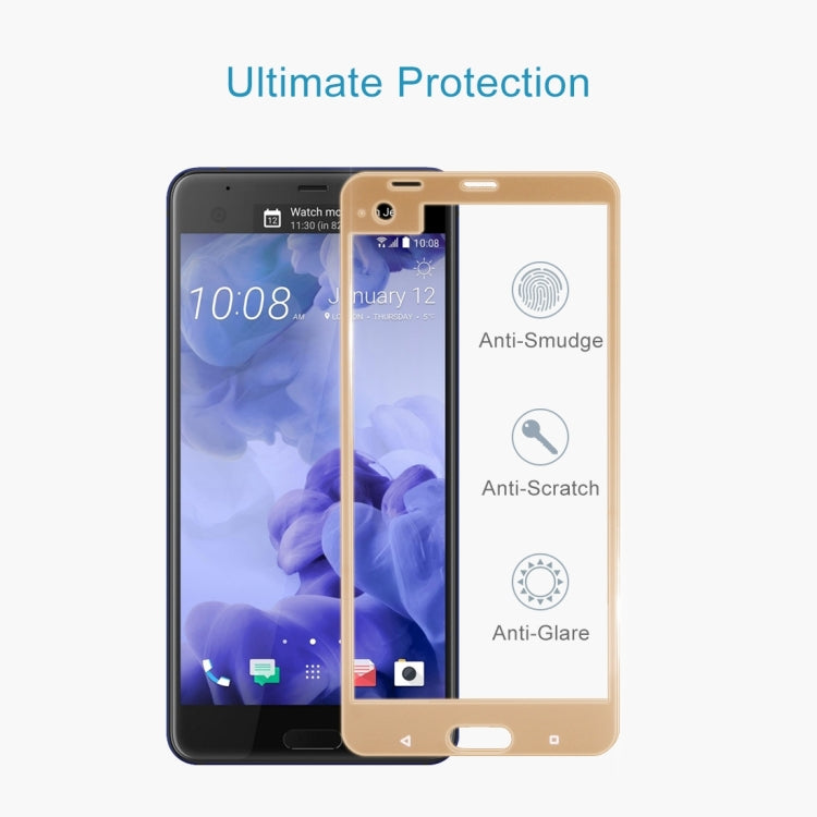 For HTC U Ultra 0.3mm 9H Surface Hardness 2.5D Curved Silk-screen Full Screen Tempered Glass Screen Protector