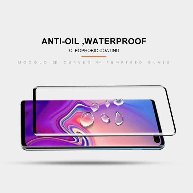 mocolo 0.33mm 9H 3D Round Edge Tempered Glass Film for Galaxy S10, Fingerprint Unlock Is Not Supported (Black)