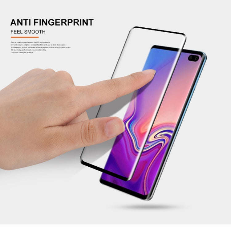 mocolo 0.33mm 9H 3D Round Edge Tempered Glass Film for Galaxy S10+, Fingerprint Unlock Is Not Supported (Black)