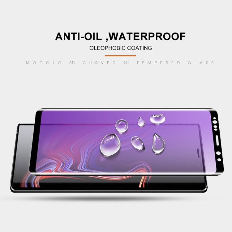 mocolo 0.33mm 9H 3D Round Edge Anti Blue-ray Tempered Glass Film for Galaxy Note9 (Black)