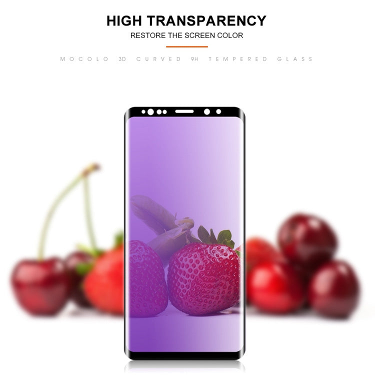 mocolo 0.33mm 9H 3D Round Edge Anti Blue-ray Tempered Glass Film for Galaxy Note9 (Black)