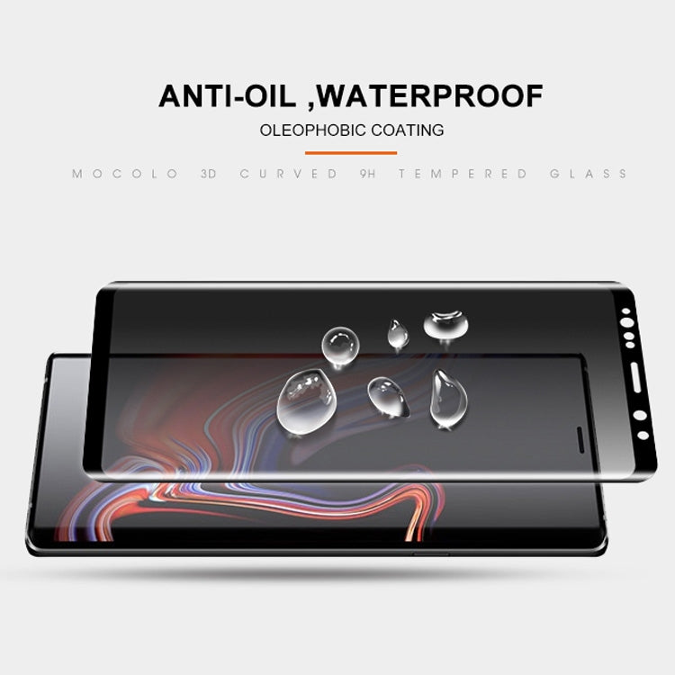 mocolo 0.33mm 9H 3D Round Edge Privacy Anti-glare Tempered Glass Film for Galaxy Note9 (Black)