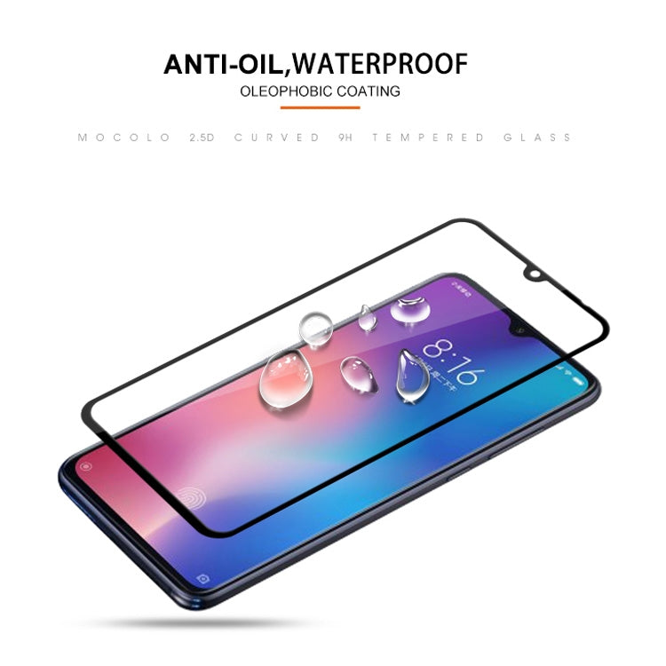 mocolo 0.33mm 9H 2.5D Silk Print Tempered Glass Film for Xiaomi Mi 9 (Black)