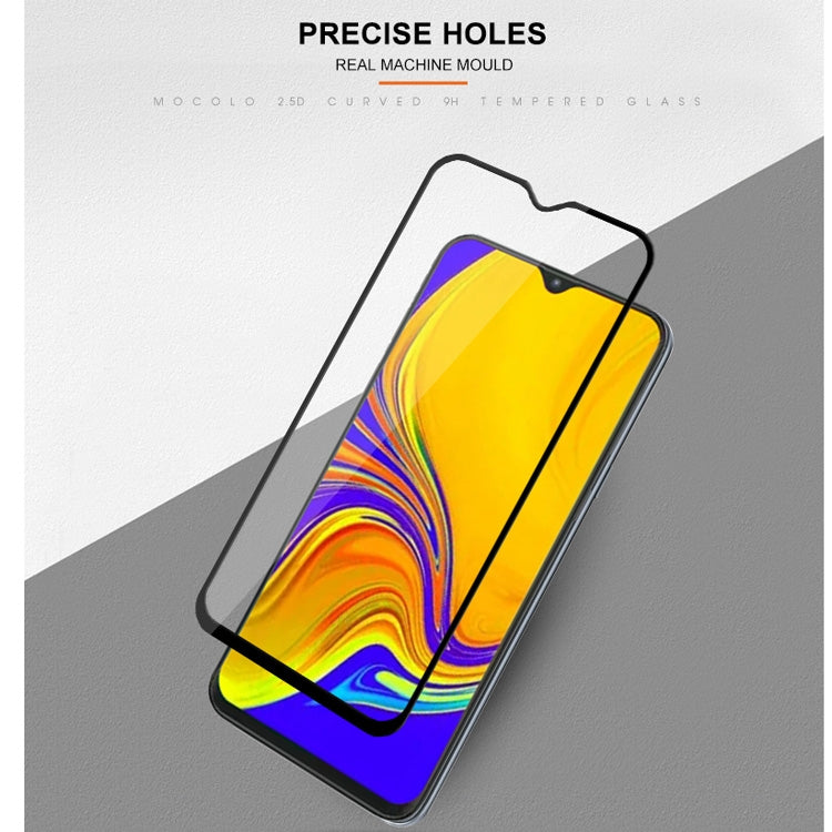 mocolo 0.33mm 9H 2.5D Silk Print Tempered Glass Film for Galaxy A30 / Galaxy A50, Fingerprint Unlock Is Not Supported (Black)