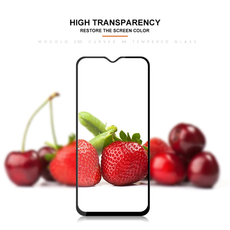 mocolo 0.33mm 9H 2.5D Silk Print Tempered Glass Film for Galaxy A30 / Galaxy A50, Fingerprint Unlock Is Not Supported (Black)