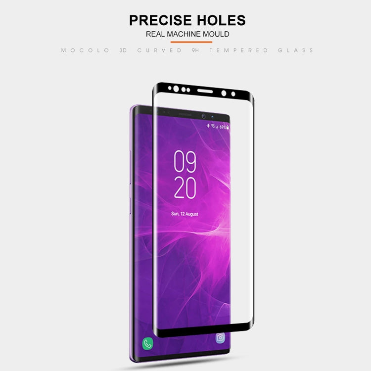 mocolo Full Glue 0.33mm 9H 3D Round Edge Tempered Glass Film for Galaxy Note9 (Black)