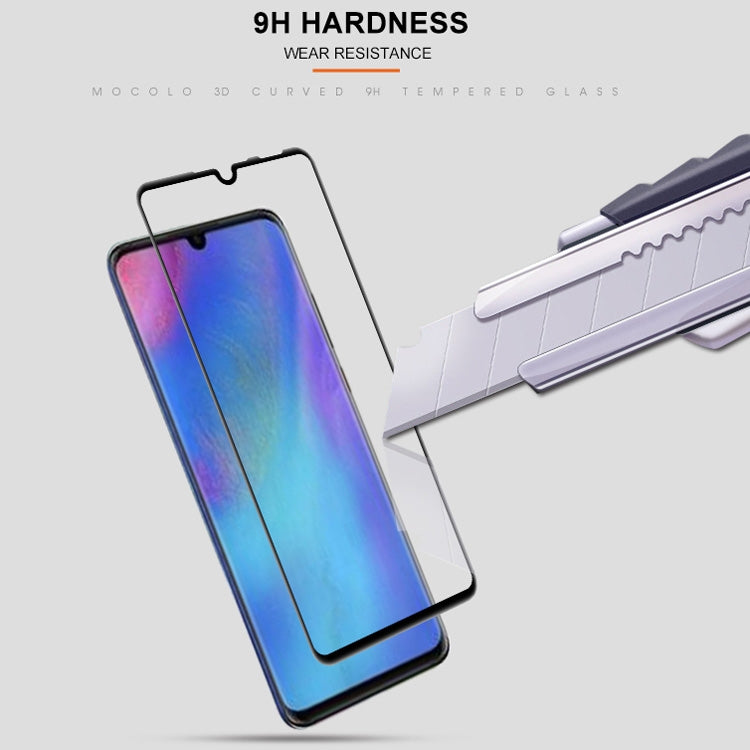 mocolo 0.33mm 9H 3D Round Edge Tempered Glass Film for Huawei P30 Lite(Black)